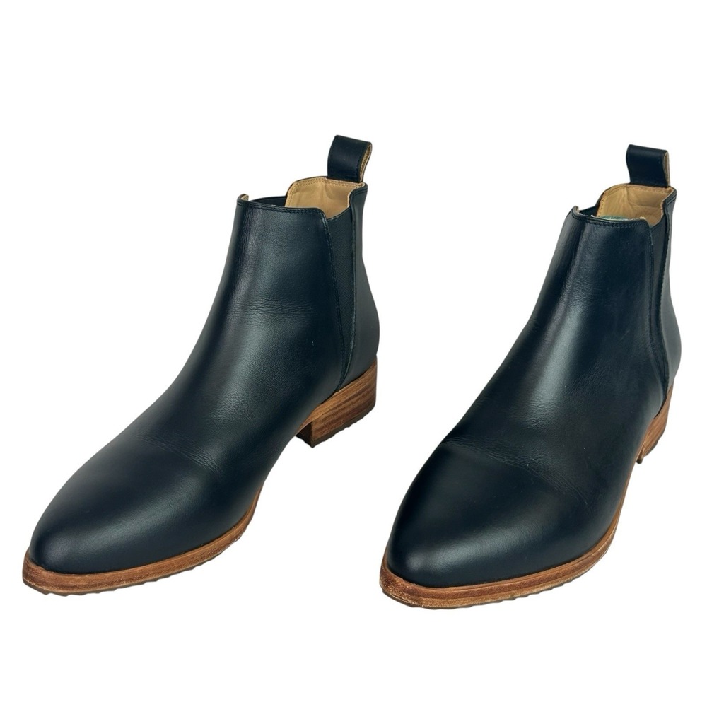 Nisolo Eva Everyday Chelsea Boots Womens 9 Black Leather Ankle Booties